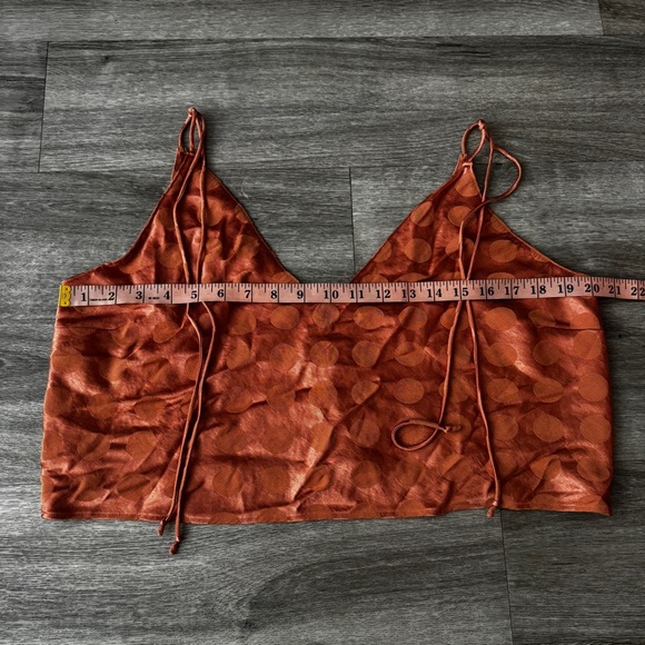 Victoria Secret Women's Orange cropped tank Top with tie detail - Picture 2 of 5